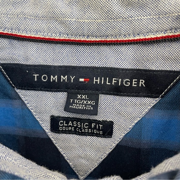 Tommy Hilfiger Plaid Shirts Red Blue Classic Fit Mens XXL Lt Wt. Flannel (2) - Picture 5 of 15